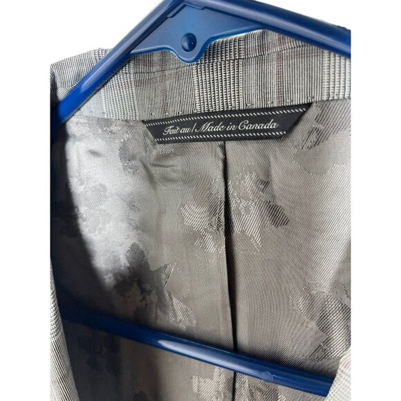 Ted Baker Mens Color Light Gray Plaid 100% Wool Suit Size 42 Regular Fit NWT - Picture 3 of 6